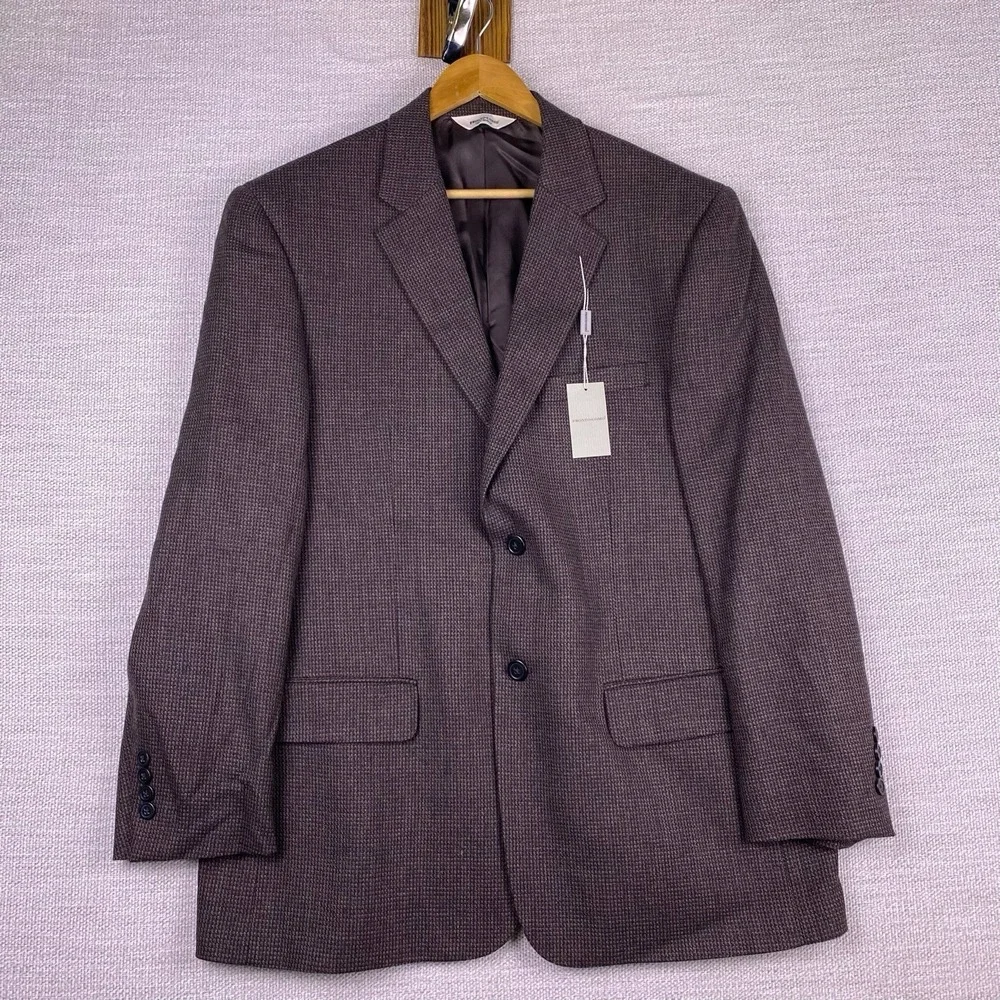 NEW Pronto Uomo Blazer Sport Coat 44R Mens 100% Lambswool Brown